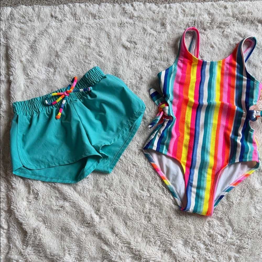 Girls Swimsuit & Matching Shorts